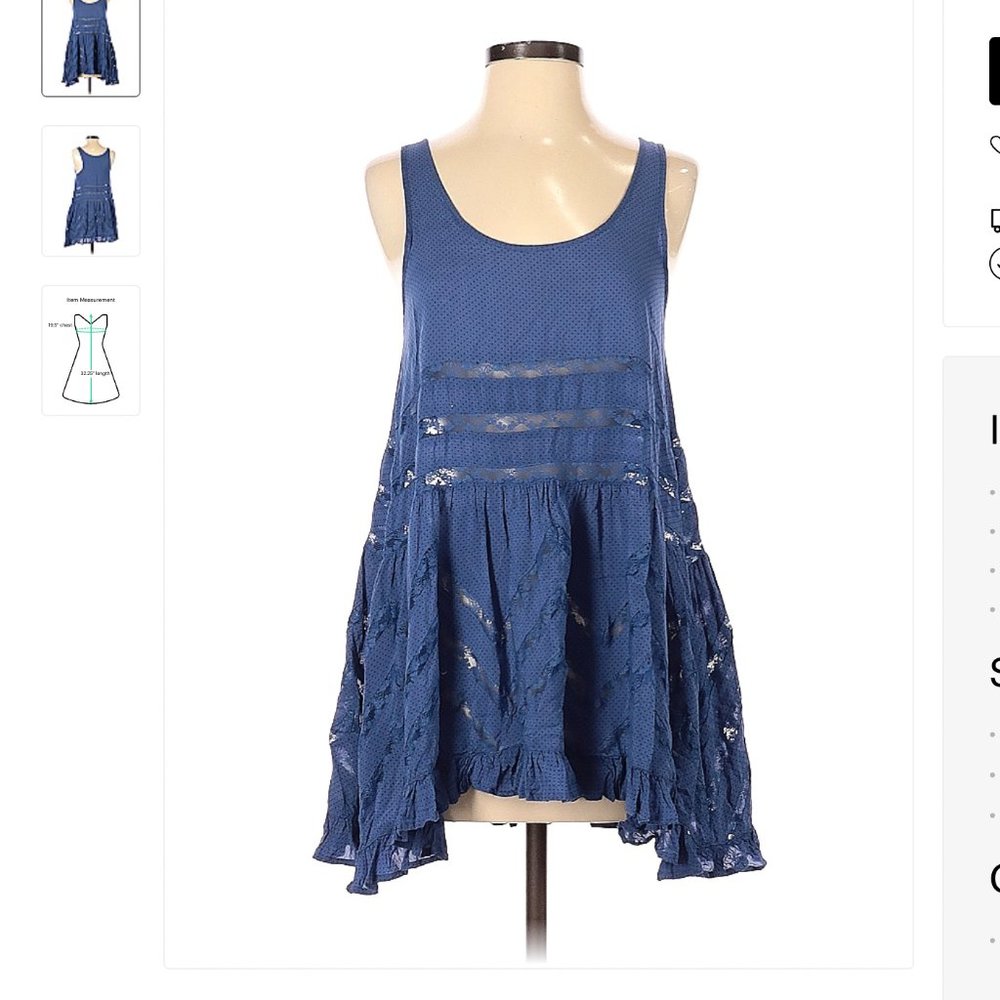 Free People Intimately Dress- Dark Blue Size S